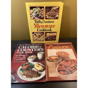 Vintage Cookbook Hardback 70s 80s Betty Crocker Better Homes Microwave Calories